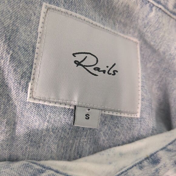 Rails Womens Button Down Shirt small Ingrid Raw Light Acid Wash Tencel L… - Picture 6 of 7